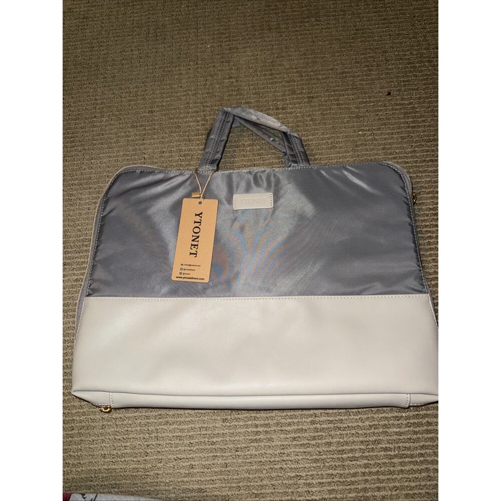 Ytonet Zip Gray Laptop Bag 16"x11" with Handle Vinyl Material (SU150)
